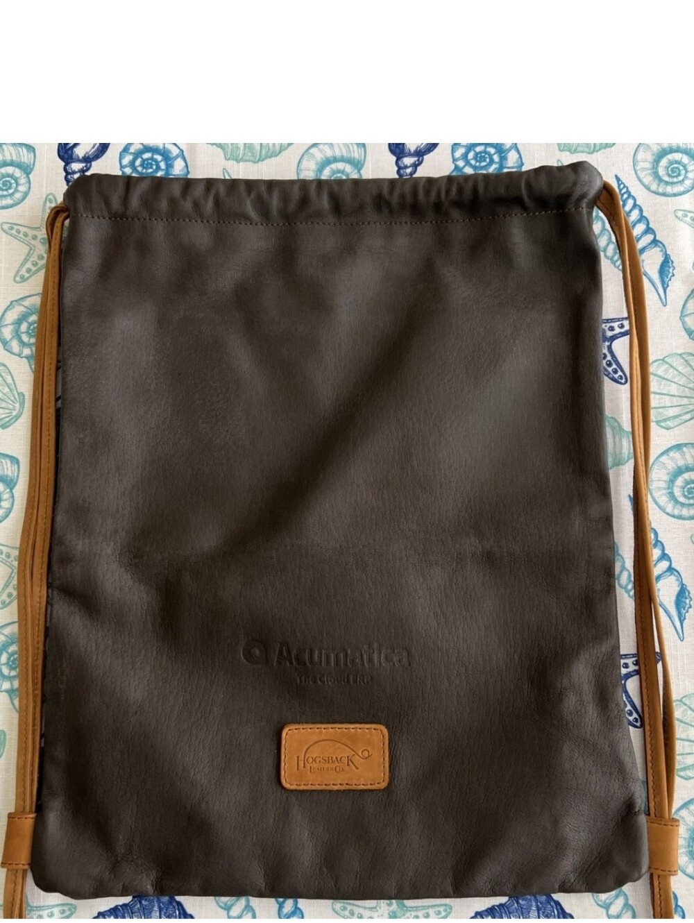 Hogsback saddleback leather co leather drawstring backpack